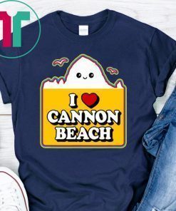 Cute Kawaii Haystack Rock Souvenir I Love Heart Cannon Beach Tee Shirt