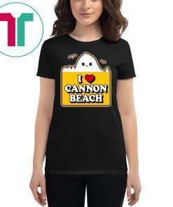 Cute Kawaii Haystack Rock Souvenir I Love Heart Cannon Beach Tee Shirt