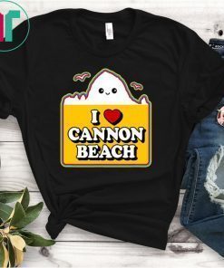 Cute Kawaii Haystack Rock Souvenir I Love Heart Cannon Beach Tee Shirt