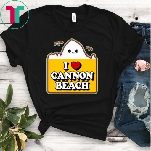 Cute Kawaii Haystack Rock Souvenir I Love Heart Cannon Beach Tee Shirt