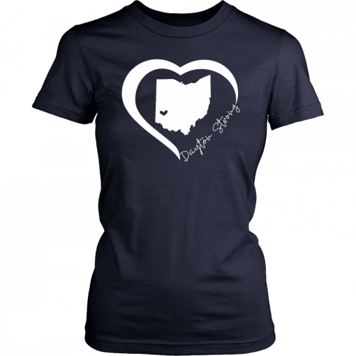 Dayton Ohio State Strong Retro Heart Map Tee T-Shirt