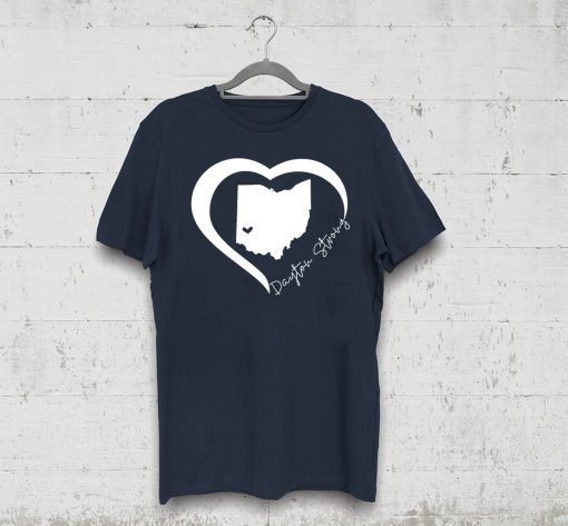 Dayton Ohio State Strong Retro Heart Map T-Shirt
