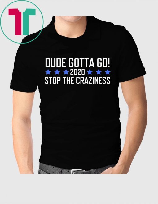 Dude Gotta Go Stop The Craziness 2020 T-Shirt