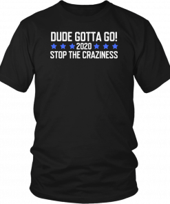 Dude Gotta Go Stop The Craziness 2020 Tee Shirt