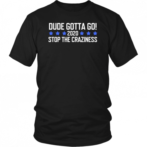 Dude Gotta Go Stop The Craziness 2020 Tee Shirt