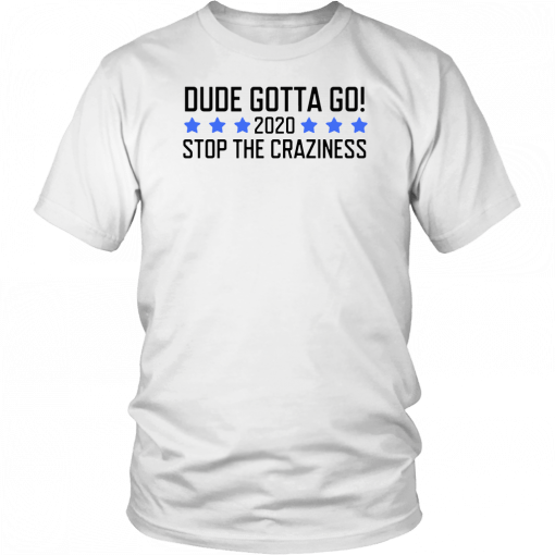 Dude Gotta Go Stop The Craziness 2020 Tee Shirts