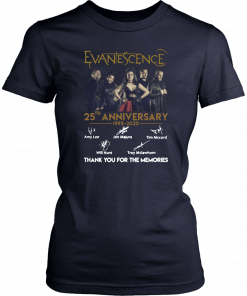 Evanescence 25th anniversary 1995-2020 signatures thank you for the memories 2019 Tee Shirts