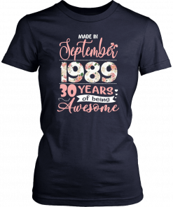 Floral made in september 1989 30 years of being awesome Tee Shirt