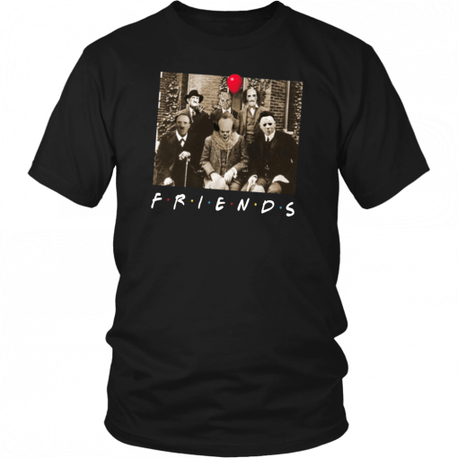 Friends IT Spooky Clown Jason Squad Halloween Horror Tee Shirt