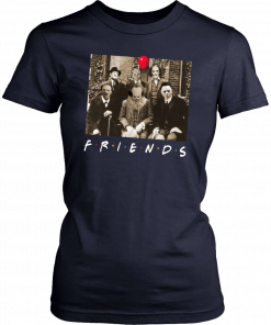 Friends IT Spooky Clown Jason Squad Halloween Horror Tee Shirt