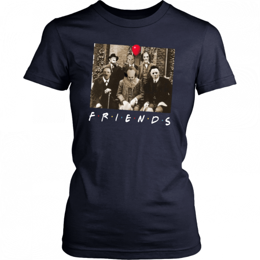 Friends IT Spooky Clown Jason Squad Halloween Horror Tee Shirt