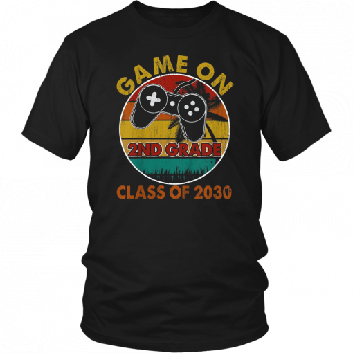 Game On 2nd Grade T-shirt Gamer Class of 2030 Vintage Tee Shirt