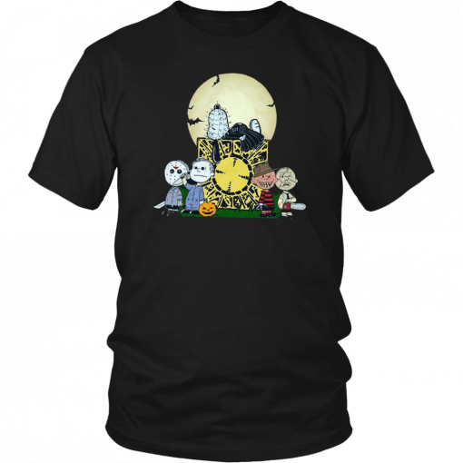 Halloween slash snoopy charlie brown style horror character Tee Shirt