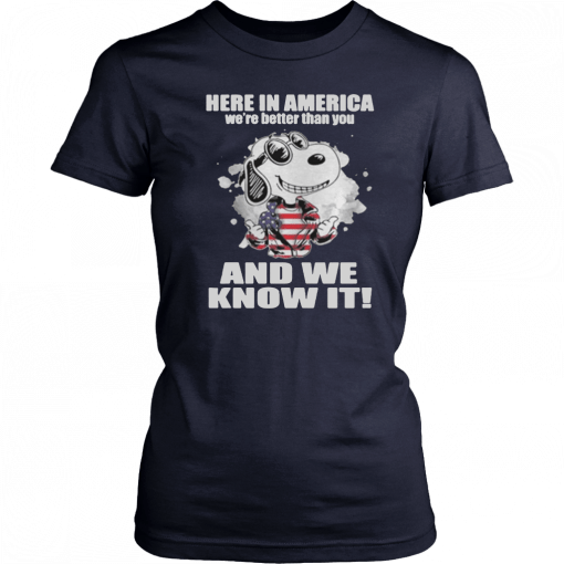 Here In America Were Better Than You And We Know It Gift Tee Shirt