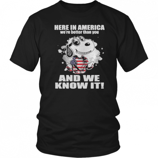 Here In America Were Better Than You And We Know It Gift Tee Shirt