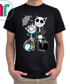 Jack Skellington and Sally Cat Halloween Tee Shirt