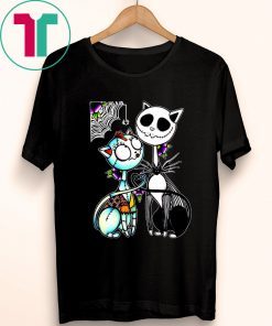 Jack Skellington and Sally Cat Halloween Tee Shirt