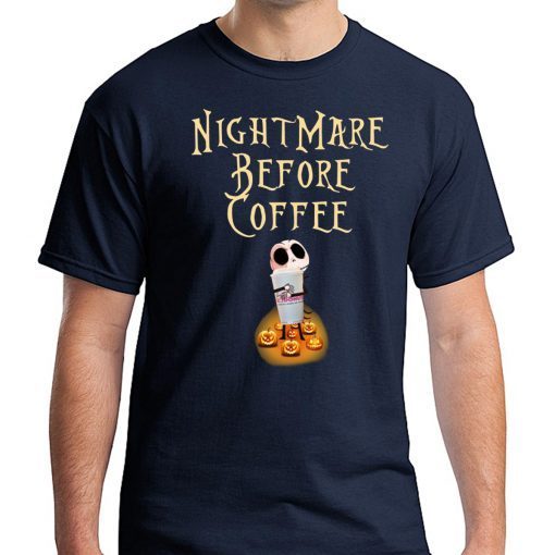 Halloween Jack Hug Dunkin Donuts NightMare Before Coffee Shirt