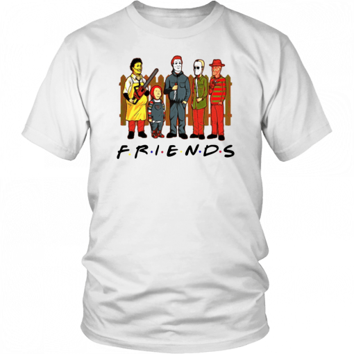 Mens Womens Horror Characters FRIENDS Halloween Tee Shirt