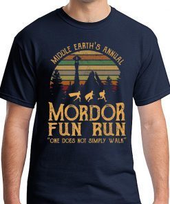 Middle earth’s annual mordor fun run one does not simply walk tee shirt