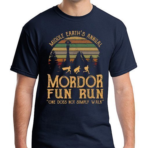 Middle earth’s annual mordor fun run one does not simply walk tee shirt