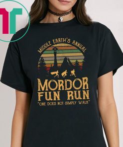 Middle earth’s annual mordor fun run one does not simply walk tee shirt