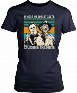 Myers In The Streets Krueger In The Sheets Halloween Classic Tee Shirts