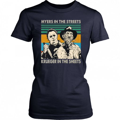 Myers In The Streets Krueger In The Sheets Halloween Classic Tee Shirts