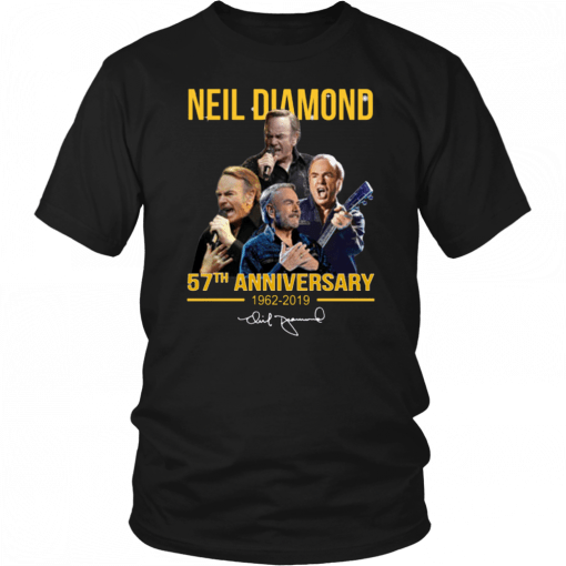 Neil diamond 57th anniversary 1962-2019 signature Gift Tee Shirts