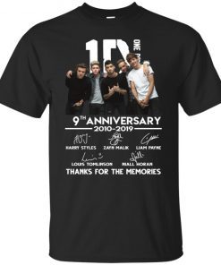 One Direction 9th Anniversary 2010 2019 Thanks For The Memories Shirt