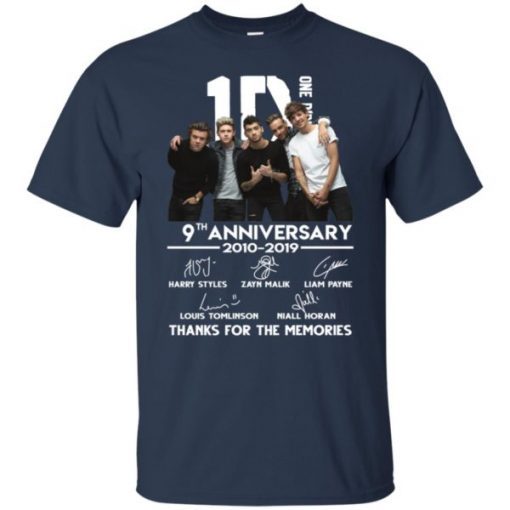 One Direction 9th Anniversary 2010 2019 Thanks For The Memories Shirts