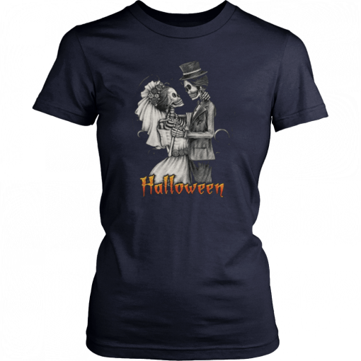 Original Halloween Wedding Day In OctoberBride And Groom Funny T-Shirt