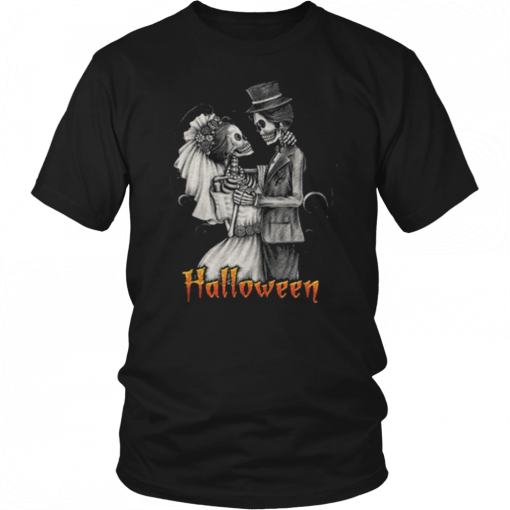 Original Halloween Wedding Day In OctoberBride And Groom Funny T-Shirt