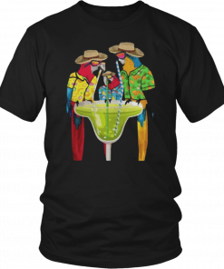 Parrots Drinking Margarita Hawaiian Vacation Birds Shirt