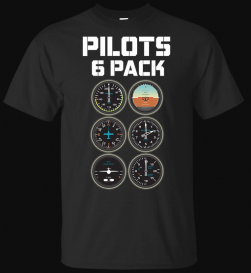 Pilot's Six Pack Funny Pilot Aviation Flying Gift T-shirt