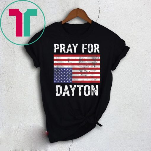 Pray For Dayton Upside Down American Flag T-Shirt