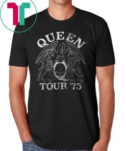 Queen Official Tour 75 Crest Logo Shirt