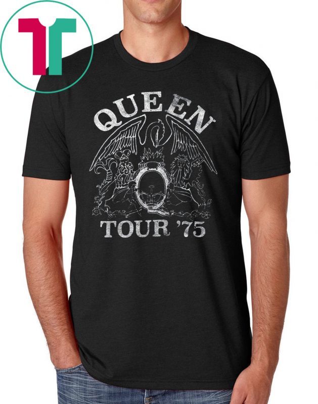 Queen Official Tour 75 Crest Logo Shirt