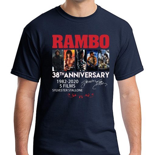 Rambo 38th Anniversary T-Shirt for Mens Womens Kids