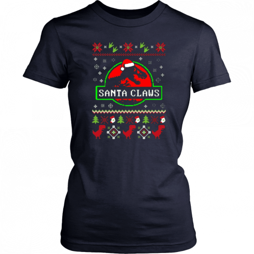 Santa Claws Jurassic Park Ugly Christmas Unisex T-Shirt