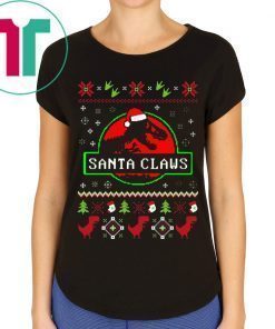 Santa Claws Jurassic Park Ugly Christmas Tee Shirt