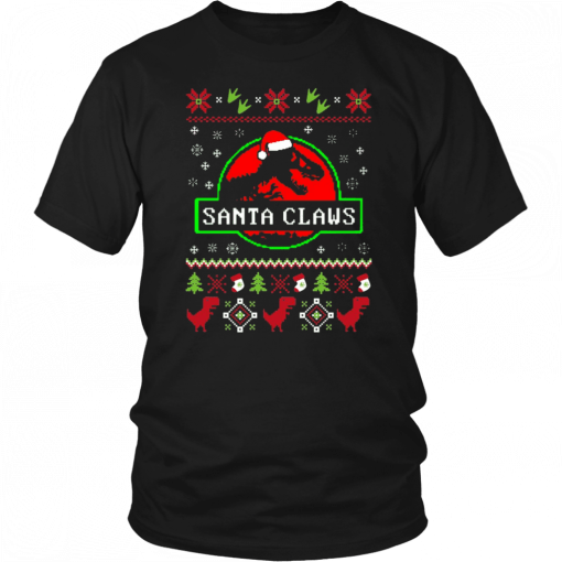 Santa Claws Jurassic Park Ugly Christmas Unisex T-Shirt