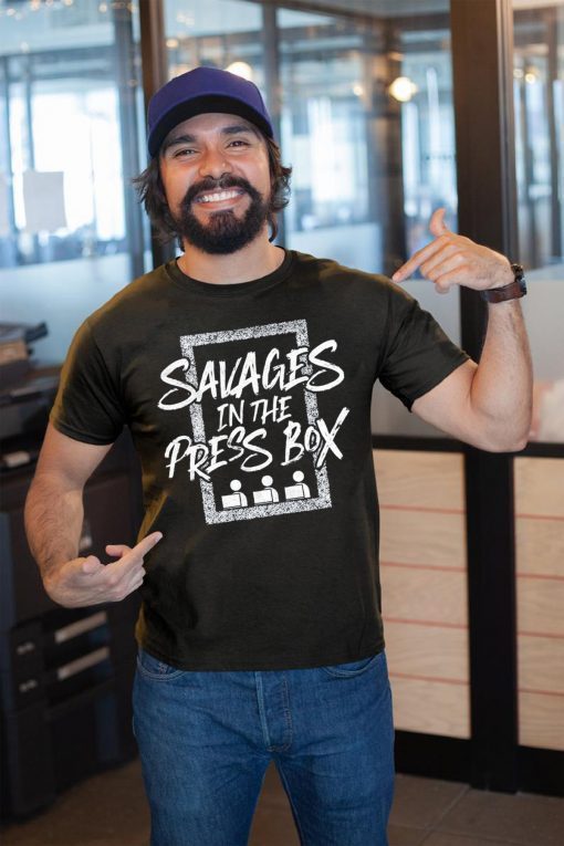 Savages In The Press Box Baseball T-Shirt