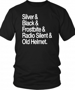 Silver Black Frostbite Radio Silent & Old Helmet T-Shirt Antonio Brown Oakland Raiders