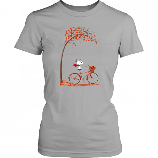 Snoopy Riding A Bicycle Hello Autumn Funny 2019 T-Shirt