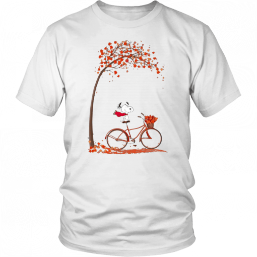 Snoopy Riding A Bicycle Hello Autumn Funny 2019 T-Shirt