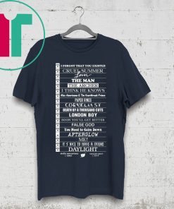 Stella Taylor Swift Black Tee With Tracklist T-Shirt for Mens Womens Kids