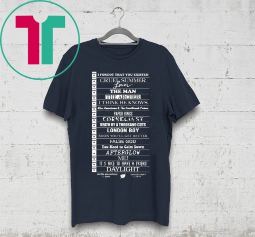 Stella Taylor Swift Black Tee With Tracklist T-Shirt for Mens Womens Kids