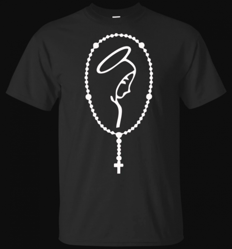 The Catholic Rosary T-shirt with the Catholic camandula T-shirt