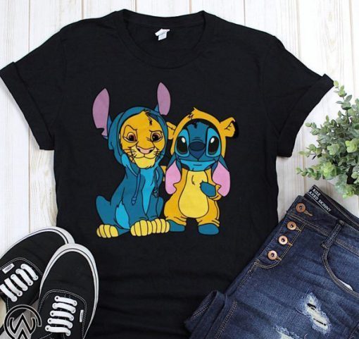 The lion king simba and stitch is best friend shirt